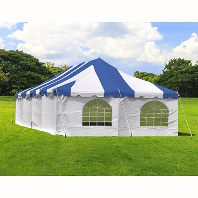 Blue and White 20' x 40' Waterproof Canopy Tent with Sidewalls