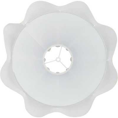 Large White Wave Empire Linen Table Lamp Shade