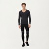 Anna-Kaci Active Men's Long Sleeve V-Neck Compression Shirt with Stretch Performance Fabric and Athletic Fit - 3 of 4
