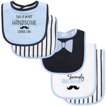 Hudson Baby Infant Boy Cotton Terry Bib and Burp Cloth Set 5pk, Seriously Awesome, One Size