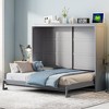 Full/Queen Murphy Bed Cabinet, Wood Murphy Bed Platform Chest Bed Frame, Folding Wall Bed for Bedroom & Guest Room - 2 of 4