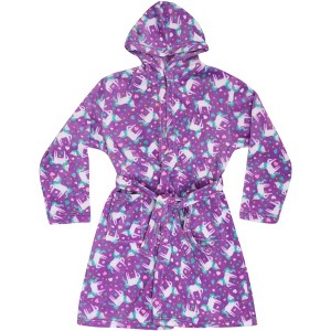 Just Love Hooded Plush Fleece Robe for Girls 75603-10426-7-8 (Purple Unicorn Love, Girls 7-8) - 1 of 1