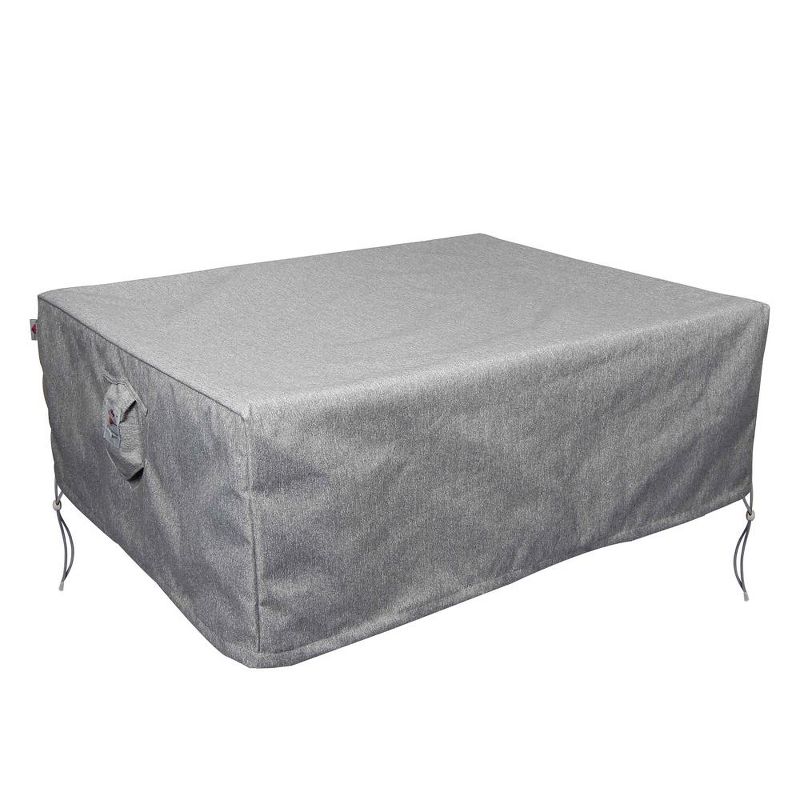 Shield Platinum 3-Layer Water Resistant Outdoor Fire Table Covers, Grey Melange- 44x44x25", 1 of 6