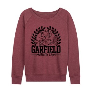 Women's - Garfield - Athletic Dept Lightweight French Terry Wide Neck Long Sleeve Shirt - 1 of 4