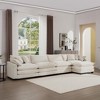 Modern Corduroy 4-Seater Sofa with 1 Matching Footstool, 2 Arm Pillows and 4 Throw Pillows for Living Room, Office - 2 of 4