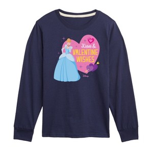 Girls' - Disney Princess - Kisses and Valentine Wishes Long Sleeve Graphic T-Shirt - 1 of 4