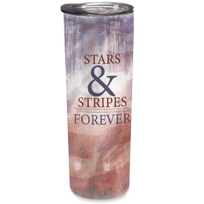 Elanze Designs Stars Stripes Forever Flag Red Blue 20 ounce Stainless Steel Travel Tumbler