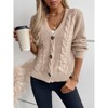 Women's Casual Open Front Sweaters Long Sleeve Button Lightweight Knit Cardigans Sweaters - 4 of 4