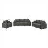 6-Seat Corduroy Deep Seat Sofa Set with Storage, Cup Holders & Phone Pockets, 22.5" Spacious Seating and Solid Wood Base - 2 of 4