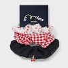 Girls' 3pk Gingham and Cherry Hair Twisters - art class™ Red: Fashion Elastic for All Hair Types, Ages 10-12, Polyester - 2 of 3