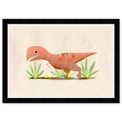 21" x 15" Dino Rex Animals Framed Art Print - Wynwood Studio: Modern Decor, Digital, Plastic Frame