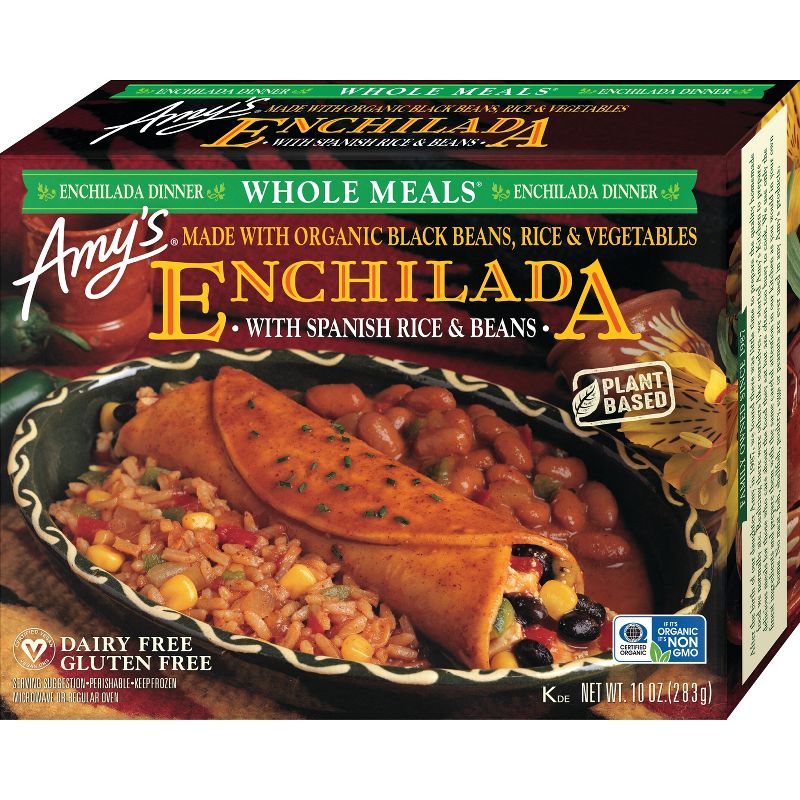 Amy&#39;s Gluten Free and Vegan  Frozen Spanish Rice &#38; Beans Enchilada Meal - 10oz, 1 of 6