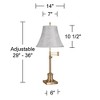 360 Lighting Westbury 36" Tall Skinny Large Traditional End Table Lamp Swing Arm Gold Antique Brass Finish Single Dolomite Gray Shade Living Room - 4 of 4