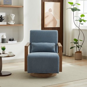 NicBex Linen Blend Swivel Accent Chair,Upholstered Swivel Living Room Chairs with High Backrest,Cozy Armchair,Accent Chairs for Living Room - 1 of 4