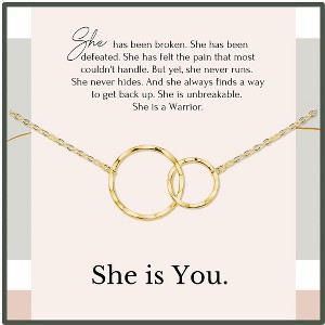 HOPE LOVE SHINE She Is You Strength Gifts for Women Necklace Gold / sterling silver 2 Rings 18" - 1 of 1