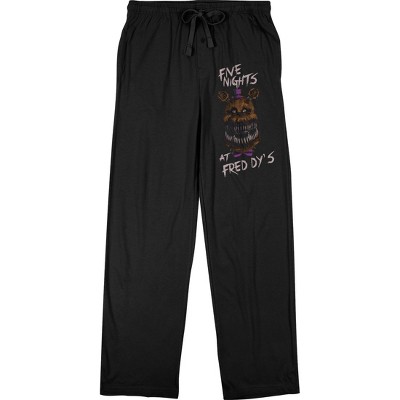 Five Nights at Freddy's Men's Freddy Fazbear Character Black Sleep Pajama Pants