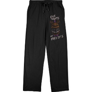 Five Nights at Freddy's Men's Freddy Fazbear Character Black Sleep Pajama Pants - 1 of 2