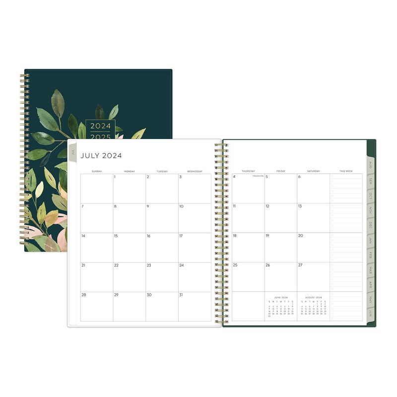 Yao Cheng for Blue Sky 2024-25 Weekly/Monthly Planner 11&#34;x8.5&#34; Wirebound Foliage Green, 5 of 13