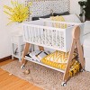 INFURNIC Cribs Wooden Bedside Bassinet with Locking Wheels and Large Storage for Newborns, White, 37.5"*22"*65" - 4 of 4