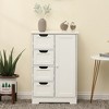 LuxenHome White Wood Bathroom 4-Drawer 1-Door Storage Cabinet - 2 of 4