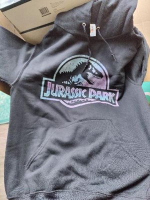 Men's Jurassic Park Ombre Fade Logo Pull Over Hoodie - Black - Large ...