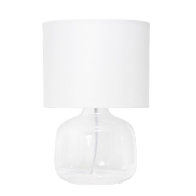 Glass Table Lamp with Fabric Shade Fresh White - Simple Designs