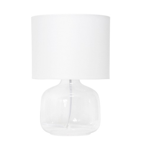 White and deals glass table lamp