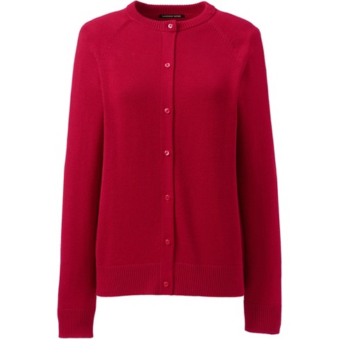 Lands' End School Uniform Women's Cotton Modal Cardigan Sweater - X Large -  Red : Target