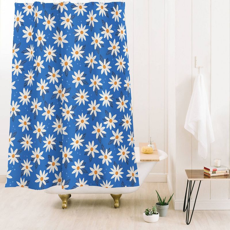 Avenie Boho Daisies Cobalt Blue Shower Curtain Blue - Deny Designs, 3 of 4