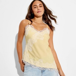 Women's Asymmetrical Lace Cami - Wild Fable™ Yellow XL : Target