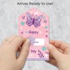 Big Dot of Happiness Beautiful Butterfly - Floral Cards for Kids - Happy Valentine's Day Pull Tabs - Set of 12 - 2 of 4