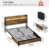 WOWLIVE Twin/Queen/Full/King Size Bed Frame with Storage Headboard, Platform Bed with Drawers & Charging Station, HB06 - 2 of 4