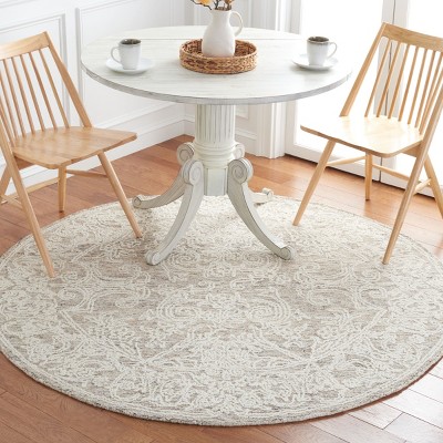 Ivory Abstract Hand-Tufted Wool Area Rug, 8' x 10'