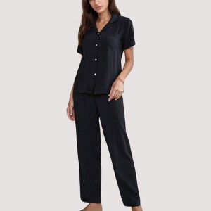 Anna-Kaci Lounge Women's 3-Piece Pajama Set with Bralette Top, Button Down Shirt, and Wide Leg Pants - 1 of 4