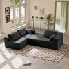 Wooakway 104"W*24"H Beige/Green/Gray/Black 4 Seat Sectional Sofa Small Space Armrest Soft Touch 5 Pillows Luxury Plush Easy Assembly - 2 of 4