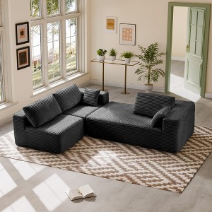Spassway 104" Corduroy Sectional Sofas for Living Room Free Combination Modular Sectional Couches with L-Shape Chaise Cloud Couch with Deep Seat - 1 of 4