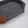 Lirago 38.58" W x 26.77" D x 11.02" H Elevated Dog Bed Pet Sofa Solid Wood Legs Dark Gray Velvet Cushion with Removable Bolster Washable Large Size - 4 of 4