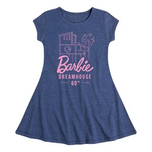 Girls' - Barbie - The Dreamhouse 60th Anniversary Fit & Flair Cap Sleeve Dress - 1 of 2