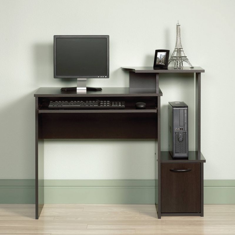 Sauder Computer Desk - Cinnamon Cherry: Elevated Shelf, CPU Storage, Laminated Surface, Home Office Furniture, 3 of 5