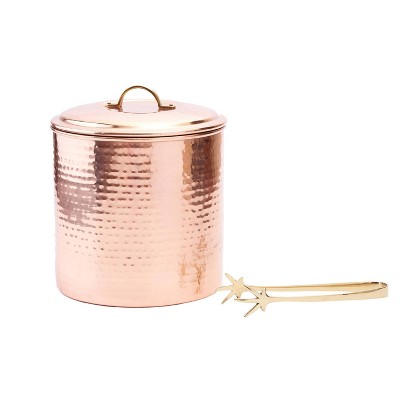 Old Dutch 3qt Stainless Steel Ice Bucket with Brass Tongs