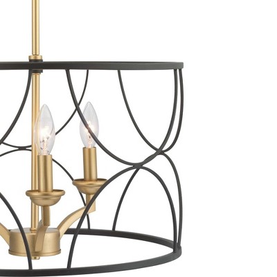 Landree 18" Silver Ridge Geometric Cage Chandelier
