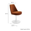 Modway Lippa Velvet Swivel Dining Side Chair in White Rust  360° Rotating Office Chair - 3 of 4