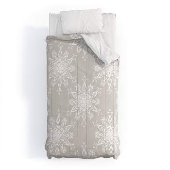 Twin Extra Long Lisa Argyropoulos La Boho Snow Polyester Comforter + Pillow Shams Beige - Deny Designs