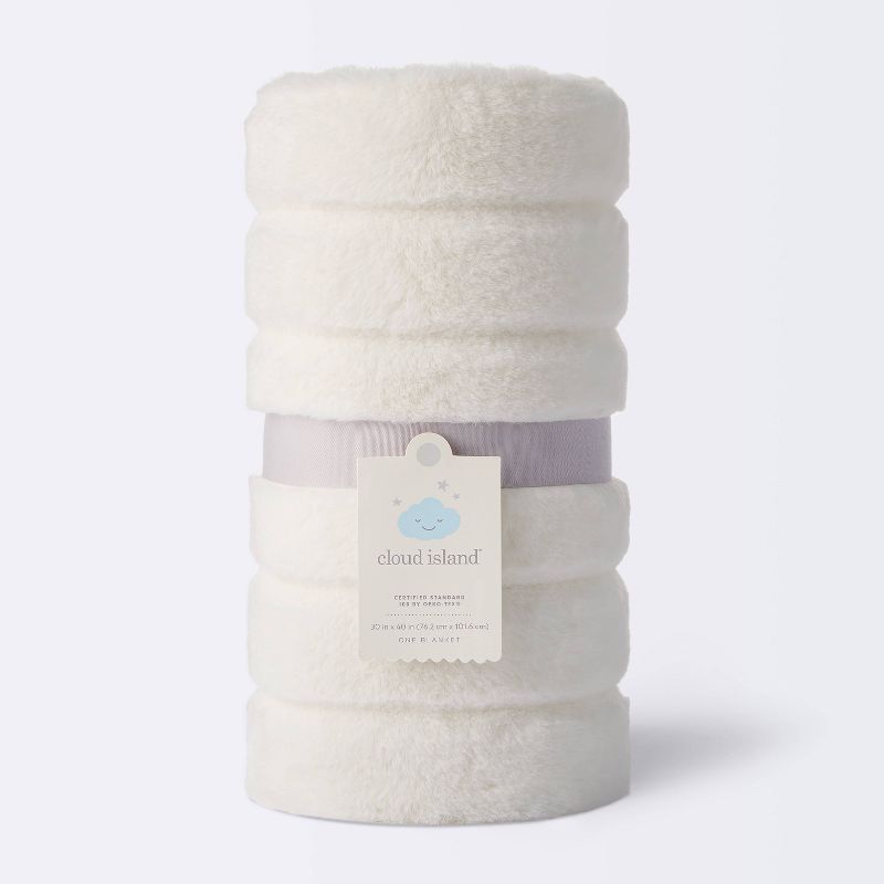 Faux Fur with Channel Carving Baby Blanket - Cream - Cloud Island&#8482;, 5 of 6