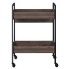 VYNXARIA Serving Cart with 2 Shelves for Playroom, Nursery & Bedroom,Walnut / Black - 2 of 4