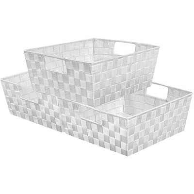 Sorbus 3-pack Storage Basket Set - Mesh Hand-woven, Stackable Baskets ...