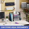 Simple Trending 6 Tier Desk File Organizer, Paper Letter Tray Organizer with File Holder and Pen Container, Black - 2 of 4