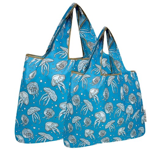 Wrapables Large Small Foldable Nylon Reusable Shopping Grocery Bags set Of 2 Jellies Target