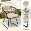 Pellebant Patio Rattan Dining Chairs Set Outdoor Dining Chairs with Cushions and Armrest Wicker Dining Armchairs Porch Chairs - 4 of 4
