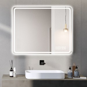 Mirror for Bathroom, Vanity Mirror for Bathroom, Wall Mounted Anti-Fog Frameless Make Up Mirror - 1 of 4